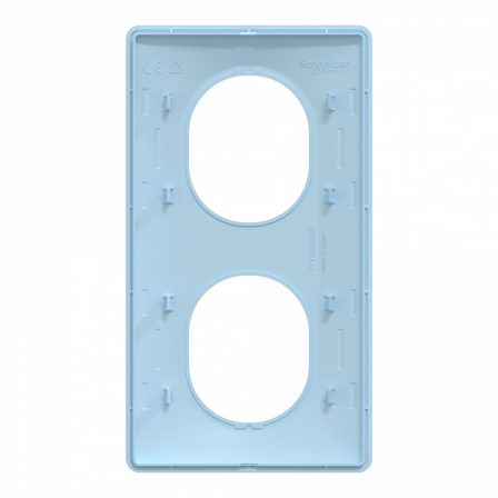 Ovalis - Plaque de finition - 2 postes Vertical - entraxe 71mm - Bleu Azurin