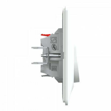Ovalis - interrupteur va et vient - 10AX - Blanc - griffes montées - avec plaque