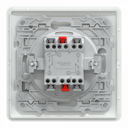Ovalis - double va et vient - 10AX - Blanc - griffes montées - avec plaque