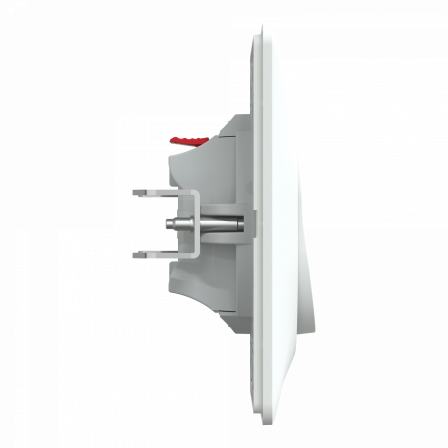 Ovalis - poussoir ferm lumineux - 10AX - LED bleu 250V - Blanc - griffe - plaque