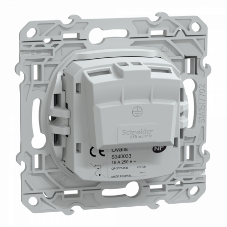 Ovalis - prise de courant à puits 2P 16A - bornes vis - Anthracite