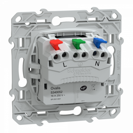 Ovalis - prise de courant 2P+T 16A affleurante - bornes auto - Anthracite