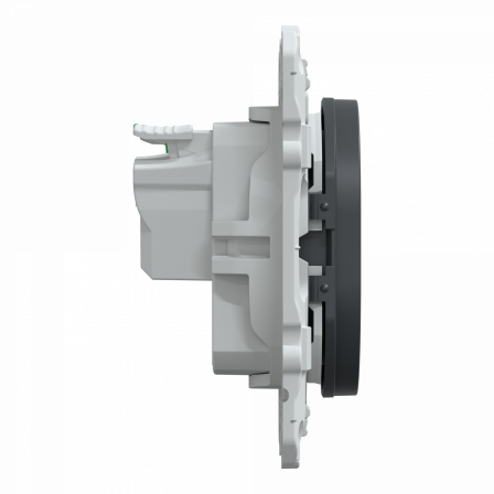 Ovalis - prise de courant à puits 2P+T 16A - bornes automatiques - Anthracite