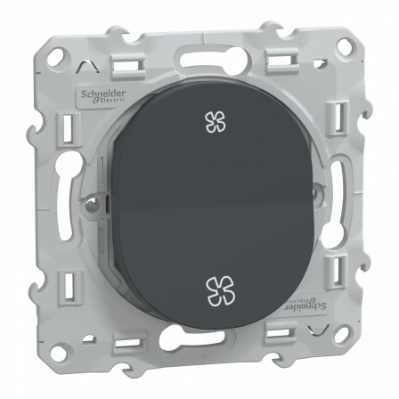 Ovalis - poussoir VMC - sans arrêt - Anthracite