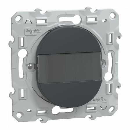 Ovalis - poussoir à fermeture avec porte-étiquette - 10AX - Anthracite