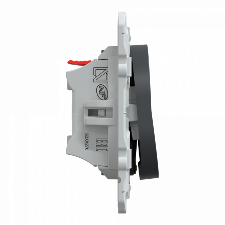 Ovalis - poussoir à fermeture lumineux - 10AX - LED bleu 250V - Anthracite