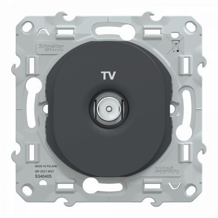 Ovalis - prise TV simple - Anthracite
