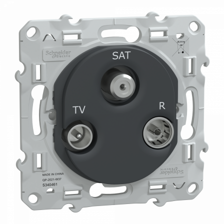 Ovalis - prise TV-R-SAT - Anthracite