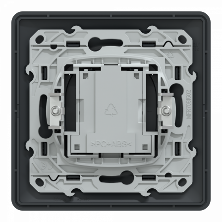 Ovalis - Prise téléphone en T - 8 contacts - avec plaque - Anthracite