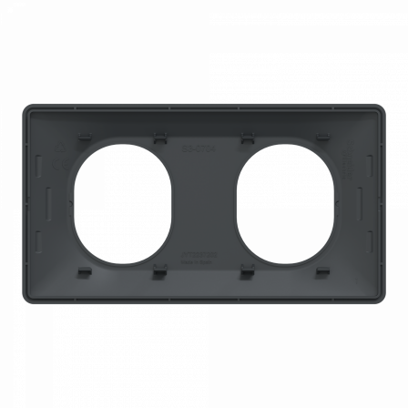 Ovalis - Plaque de finition - 2 postes Horizontal - entraxe 71 mm - Anthracite