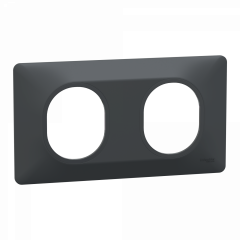 Ovalis - Plaque de finition - 2 postes Horizontal - entraxe 71 mm - Anthracite