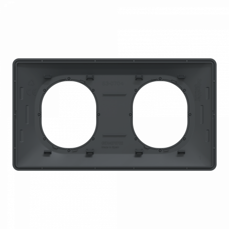 Ovalis - plaque de finition - 2 postes hor - 71mm - anthracite - argent chromé