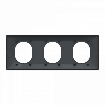 Ovalis - Plaque de finition - 3 postes Horizontal - entraxe 71 mm - Anthracite