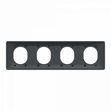 Ovalis - Plaque de finition - 4 postes Horizontal - entraxe 71 mm - Anthracite
