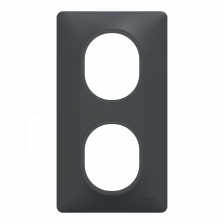 Ovalis - Plaque de finition - 2 postes Vertical - entraxe 71 mm - Anthracite