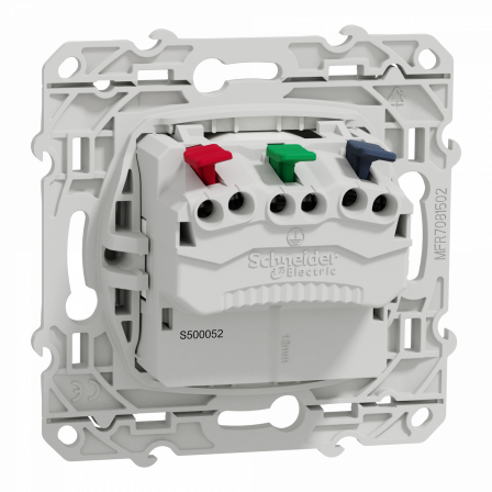 Odace - prise de courant 2P+T affleurante - connexion rapide - Antibacterien