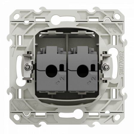 Odace - prise double RJ45 cat.6 STP - grade 2TV min à grade 3TV - antibactérien