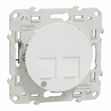 Odace - prise double RJ45 cat.6 STP - grade 2TV min à grade 3TV - antibactérien
