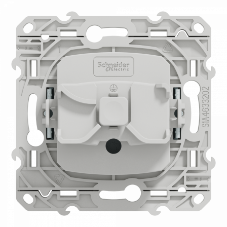 Odace prise de courant 2P+T - blc Recyclé - 4 connexions rapides par pôle
