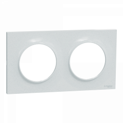 Odace Styl - plaque 2 postes horizontaux ou verticaux entraxe 71mm blanc recyclé