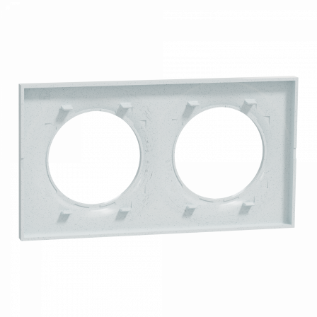 Odace Styl - plaque 2 postes horizontaux ou verticaux entraxe 71mm blanc recyclé