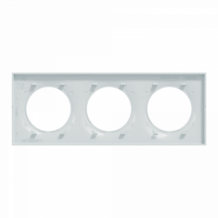 Odace Styl - plaque 3 postes horizontaux ou verticaux entraxe 71mm blanc recyclé