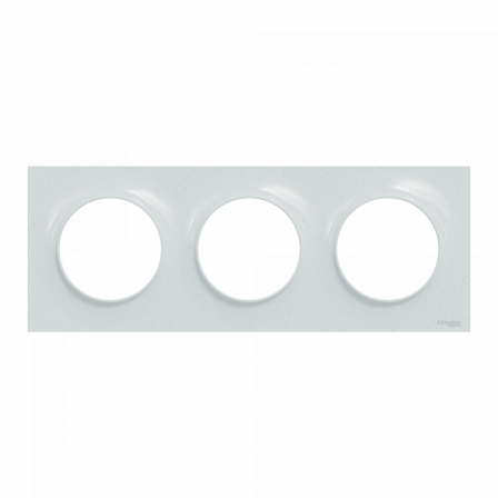 Odace Styl - plaque 3 postes horizontaux ou verticaux entraxe 71mm blanc recyclé