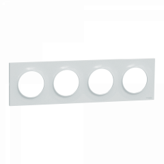 Odace Styl -  plaque 4 postes horizontaux ou verticaux 71mm blanc recyclé