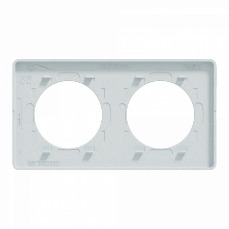 Odace Touch - plaque 2 postes horizontaux ou verticaux 71mm blanc recyclé