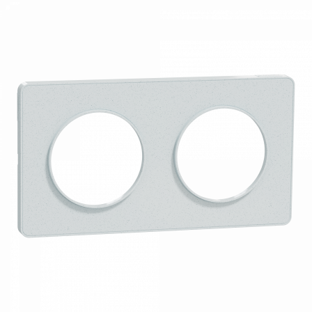 Odace Touch - plaque 2 postes horizontaux ou verticaux 71mm blanc recyclé