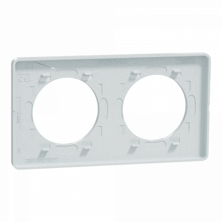 Odace Touch - plaque 2 postes horizontaux ou verticaux 71mm blanc recyclé