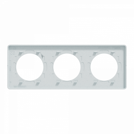 Odace Touch -  plaque 3 postes horizontaux ou verticaux 71mm blanc recyclé