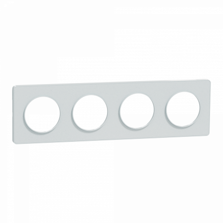 Odace Touch - plaque 4 postes horizontaux ou verticaux 71mm blanc recyclé