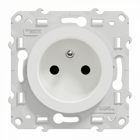 Odace - prise de courant 2P+T - blanc - 4 connexions rapides par pôle