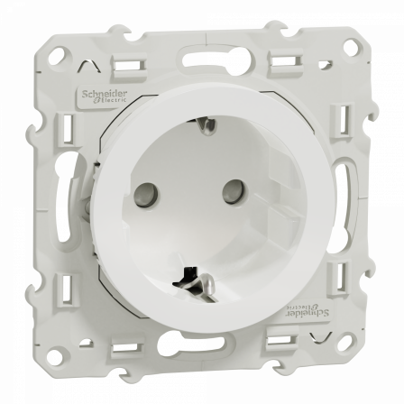 Odace - prise de courant 2P+T - standard Schuko allemand - blanc