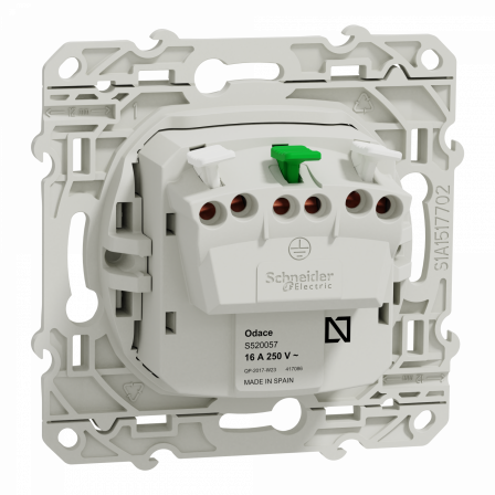 Odace - prise de courant 2P+T - standard Schuko allemand - blanc