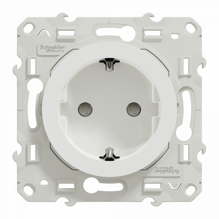 Odace - prise de courant 2P+T - standard Schuko allemand - blanc