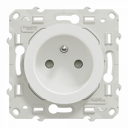 Odace prise de courant 2P+T - blanc - à puits