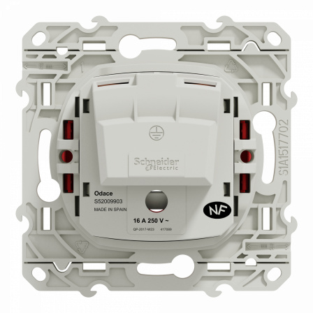 Odace - prise de courant 2P+T - rouge - à détrompage - connexion rapide