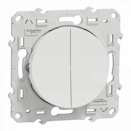 Odace - va-et-vient + va-et-vient lumineux - blanc - 10A  - LED 1,5mA