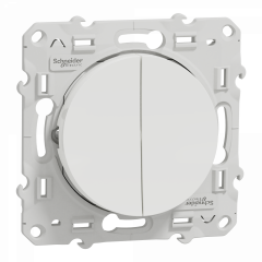 Odace - va-et-vient + va-et-vient lumineux - blanc - 10A  - LED 1,5mA