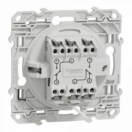 Odace - va-et-vient + va-et-vient lumineux - blanc - 10A  - LED 1,5mA