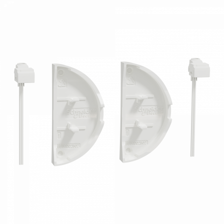 Odace - 2 demi enjoliveur - blanc - livré 2 LED bleu 0 -15mA connexion par câble