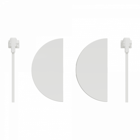 Odace - 2 demi enjoliveur - blanc - livré 2 LED bleu 0 -15mA connexion par câble