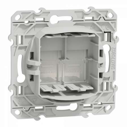 Odace - prise double RJ45 - blanc - sans connecteur (empreinte Infraplus)