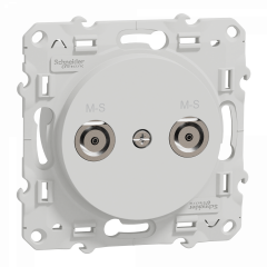 Odace - prise multiservice - blanc - griffes montées