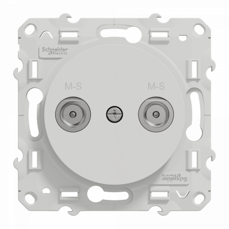 Odace - prise multiservice - blanc - griffes montées