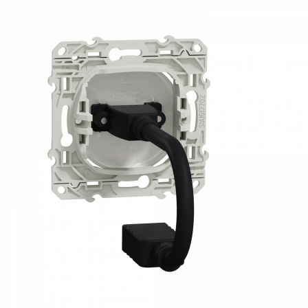 Odace - prise HDMI type A - blanc - prise femelle / câble femelle à l'arrière