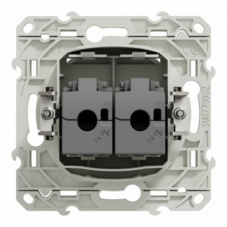 Odace - prise double RJ45 cat.6 STP - grade 2TV min à grade 3TV - blanc