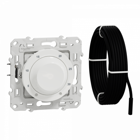 Odace - thermostat - blanc - 10A pour plancher chauffant - livré avec sonde
